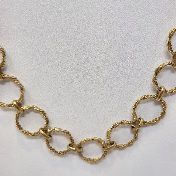 Braided Circle Chain Long Necklace Textured Layering Casual Workwear Lightweight - Picture 2 of 6